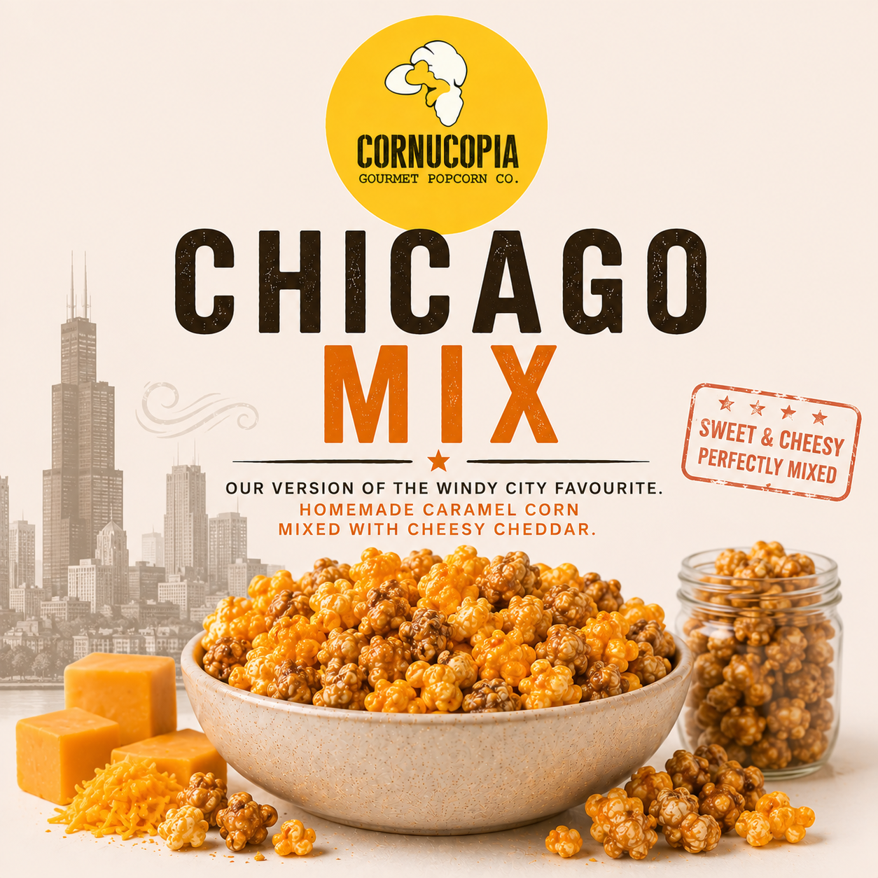 Chicago Mix - Caramel with Cheddar